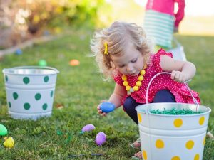 Girl Picking on Easter Egg Hunt