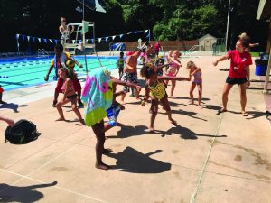 Kids Dancing at Swimming Pool