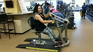 Woman on Exercise Machine