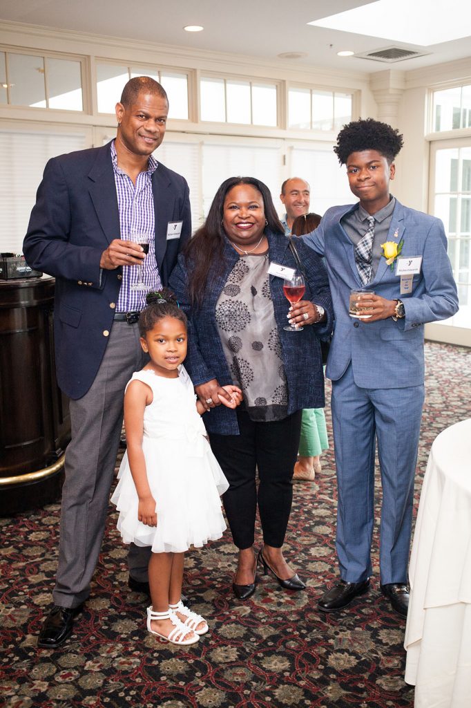 Richie Edwards, Bear-Glasgow Family YMCA Youth Volunteer of the Year, with his family.