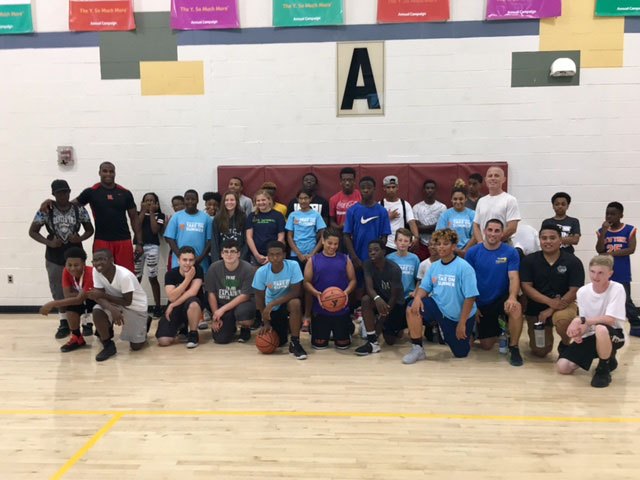 Bear-Glasgow Family YMCA participants and Troop 2 officers pose for a picture.