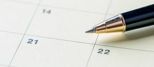 Calendar and Pen Close Up