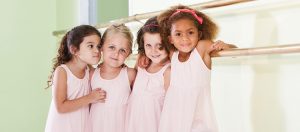 Close up of Young Ballerinas at Dance Class